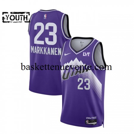 Maillot Basket Utah Jazz Lauri Markkanen 23 2023-2024 Nike City Edition Violet Swingman - Enfant